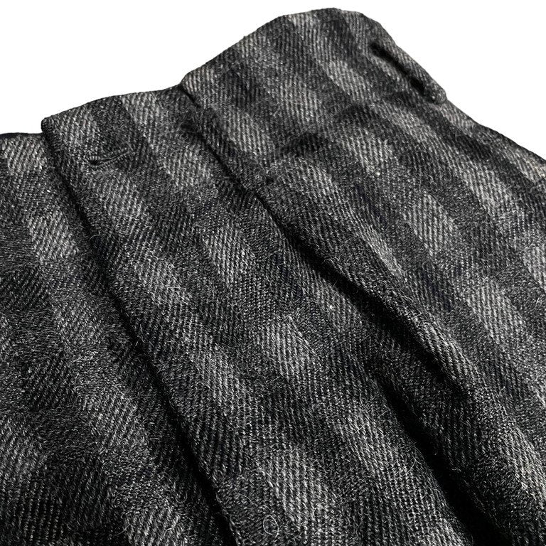 Y's for men ウールツイードブロックチェックワイドテーパードパンツ Archive 70s 80s 初期 Yohji Yamamoto Pour Homme