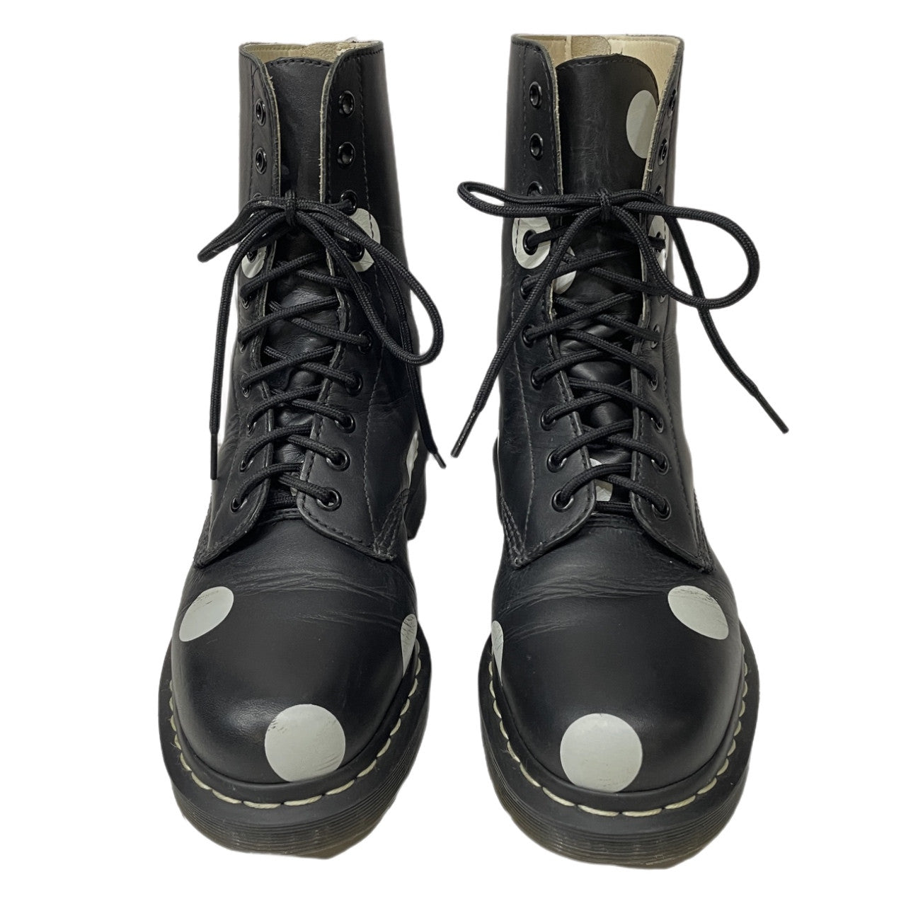 Y's × Dr.Martens 17AW 10 EYE BOOT - DOTS ドットプリント10ホールバックジップブーツ シューズ 靴 クツ 39 定価55,000円 Yohji Yamamoto ヨウジヤマモト ドクターマーチン レディース