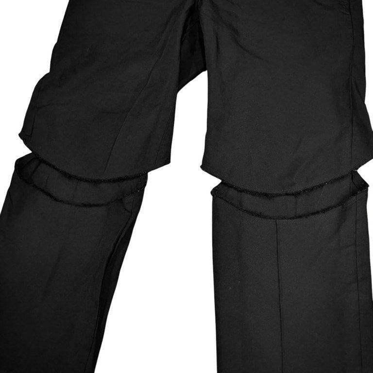 COMME des GARCONS HOMME PLUS 16SS ポリエステル縮絨ブロークンカッティングパンツ スラックス トラウザーズ Broken Tailoring ブロークンテーラリング期 Archive ダメージ ポリ縮 スラッシュ コムデギャルソンオムプリュス
