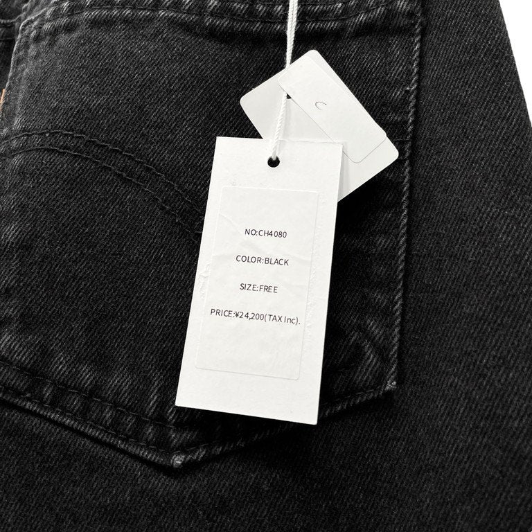 CHANGES 24AW LOOM exclusive REMAKE REGULAR FIT DENIM PANTS VINTAGE LEVI’S JEANS ヴィンテージリーバイス505ブラックデニムリメイク再構築カットオフフリンジパンツ ボトムス