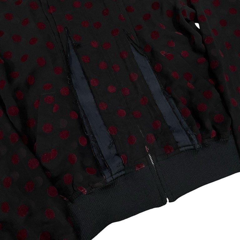 robe de chambre COMME des GARCONS シースルーフロッキードットカットスラッシュジップアップブルゾン ジャケット Archive アウター 現コムコム コムデギャルソン レディース