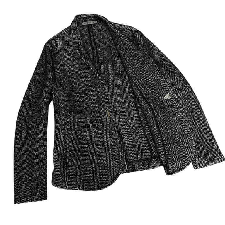 GIORGIO BRATO GIORGIO BRATO ウールツイードフックボタンテーラードジャケット アウター ブレザー レザー切替 1B size 44 ジョルジオブラット メンズ