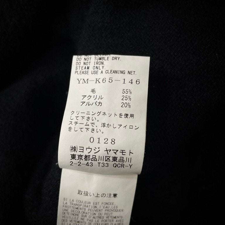 Y’s サイドステッチリペアデザイン圧縮ウールニットセーター 刺繍 アシンメトリー トップス Yohji Yamamoto Femme ワイズ ヨウジヤマモトファム レディース