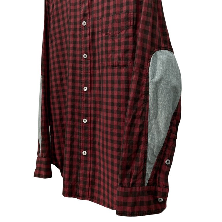visvim ALBACORE SHIRT L/S IT RED CHECK ギンガムチェックエルボーパッチボタンダウンアルバコアシャツ ブラウス トップス ビズビム ヴィズヴィム メンズ