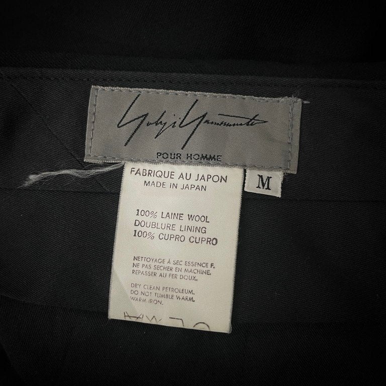 Yohji Yamamoto Pour Homme 94AW ウールギャバジン2タックワイドテーパードパンツ スラックス トラウザーズ ボトムス Archive マリオネット期 ヨウジヤマモトプールオム メンズ