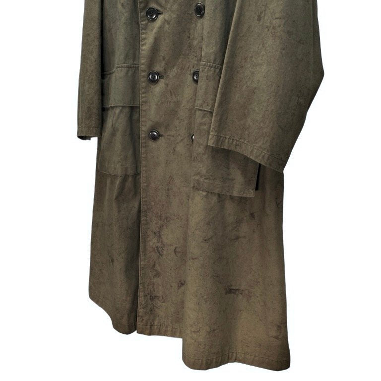 Y's コットンポプリン総柄プリントカラーレスミリタリーロングコート ジャケット ブルゾン アウター Yohji Yamamoto Femme ヨウジヤマモトファム ワイズ レディース