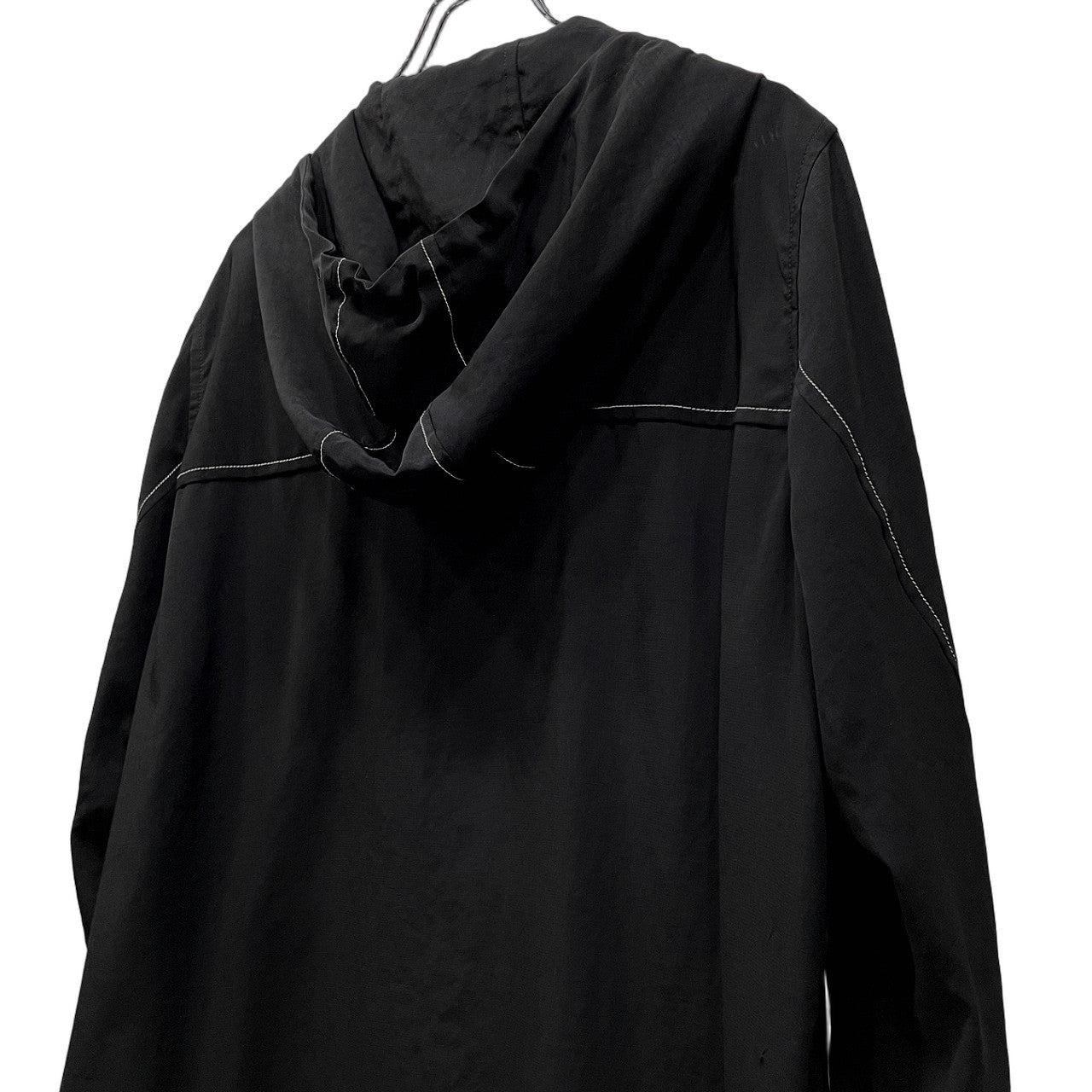 WILDSIDE Yohji Yamamoto 25AW Ta/Pe Crepe de Chine Shell Parka トリアセテートポリエステルクレープデシンハイネックダブルジップブルゾン ジャケット コート アウター 定価61,600円 ワイルドサイド ヨウジヤマモト