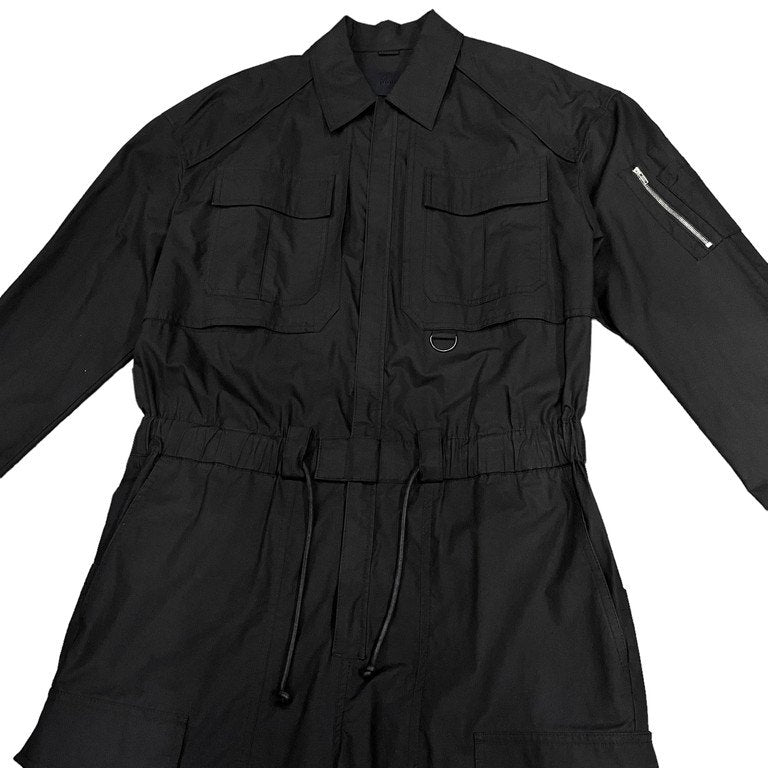 Juun.J 21AW コットンブロードオーバーサイズジップアップジャンプスーツ つなぎ オールインワン ジャケット ブルゾン コート カーゴハーフパンツ ミリタリー