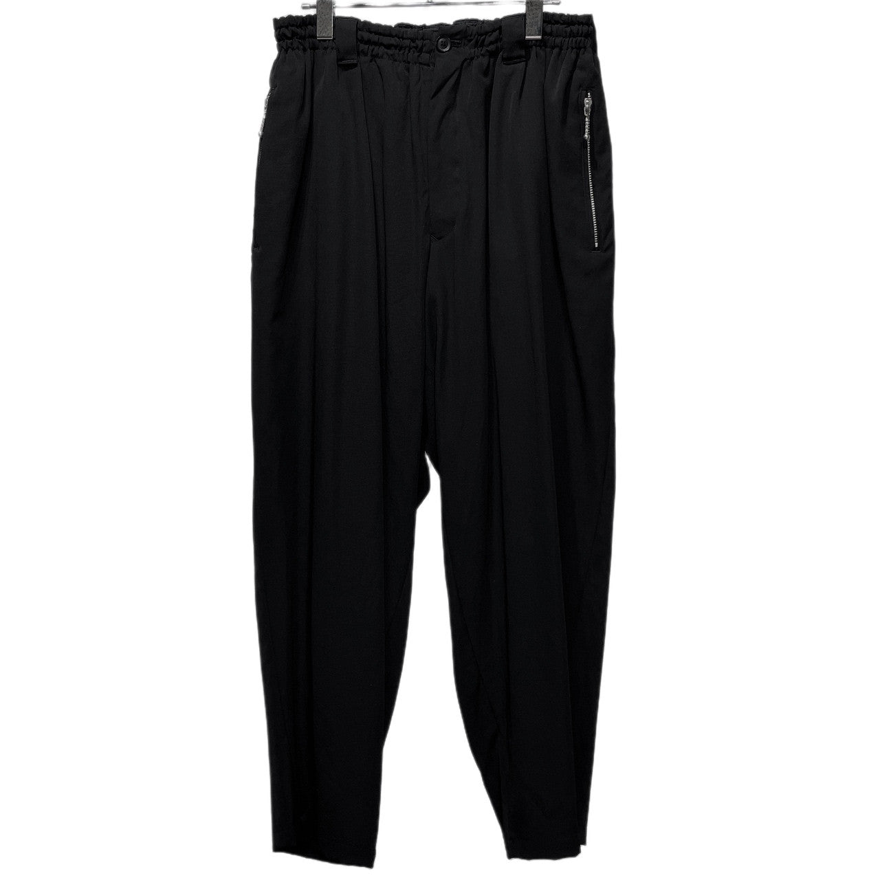 Yohji Yamamoto Pour Homme 18AW ウールギャバジンボールチェーンファスナーポケットパンツ Ball Fastener Pants ボトムス ウエストゴムシャーリング ドローストリング HW-P97-100 ヨウジヤマモトプールオム メンズ