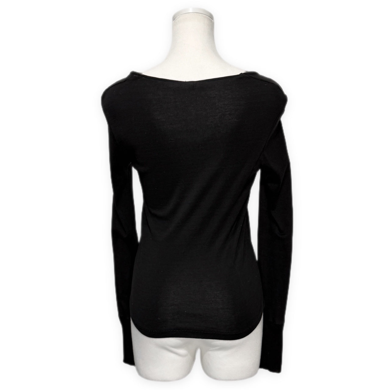 BALENCIAGA ディープVネック袖リブカットソー Tシャツ Tee T-shirt トップス Archive 2002 ニコラゲスキエール期 バレンシアガ レディース