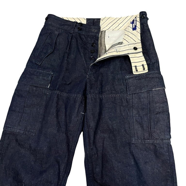 JUNYA WATANABE COMME des GARCONS MAN 04SS ステンシルプリントコットンリネンデニムカーゴパンツ Archive ボトムス ミリタリー アーミー ジュンヤワタナベ コムデギャルソン マン メンズ