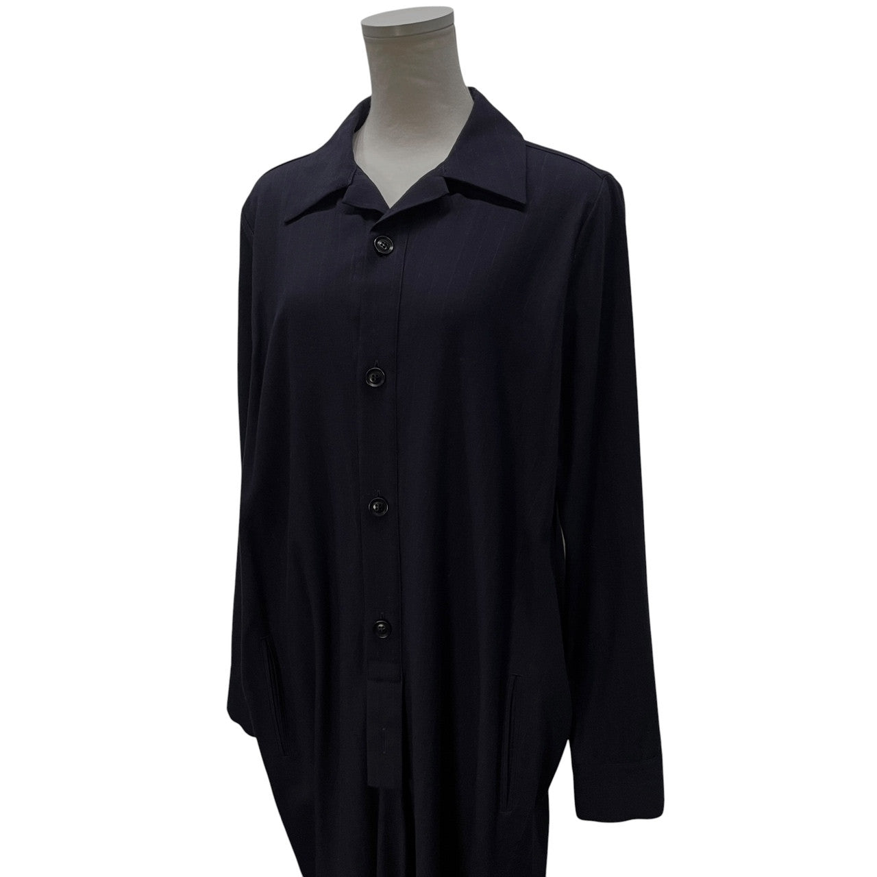 MICHIKO by Y's ウールレーヨンギャバジンオープンカラープルオーバーロングシャツワンピース トップス アウター Yohji Yamamoto Femme ミチコ バイ ワイス ヨウジヤマモトファム レディース