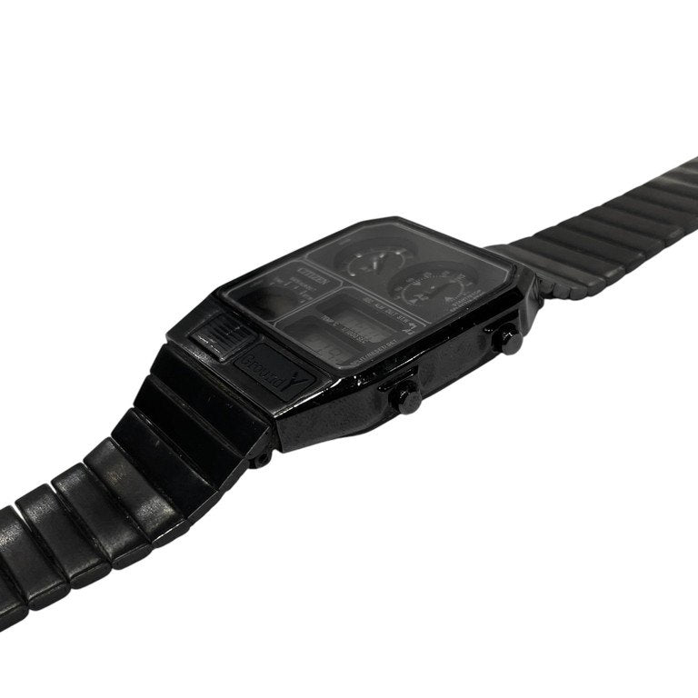Ground Y × CITIZEN 2021 ANA-DIGI TEMP Limited Black Collection オールブラックアナデジテンプ ステンレスウォッチ 腕時計 限定200本 アナログ デジタル Yohji Yamamoto ヨウジヤマモト グラウンドワイ シチズン