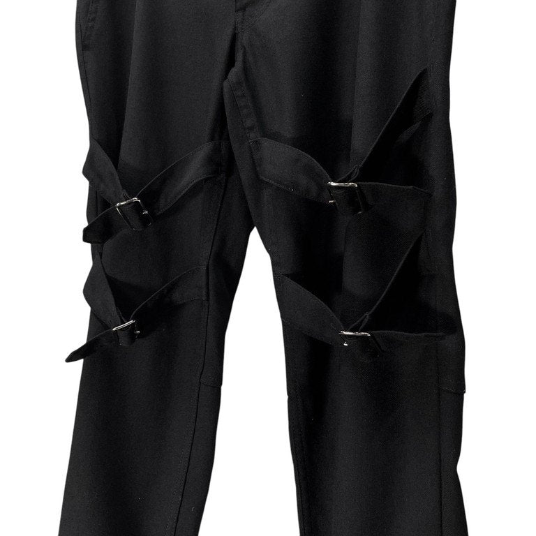 COMME des GARCONS HOMME PLUS 14AW ウールサージスリムボンテージパンツ ベルト Archive 聖なる(穴の空いた)ジャケット Holy(Hole) Jacket ボトムス コムデギャルソンオムプリュス メンズ
