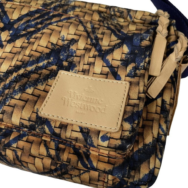 Vivienne Westwood MAN イントレチャートトロンプルイユペイントデザインショルダーバッグ 鞄 カバン 小物 落書き グラフィティ 騙し絵 服飾雑貨 ヴィヴィアンウエストウッド マン メンズ レディース ユニセックス
