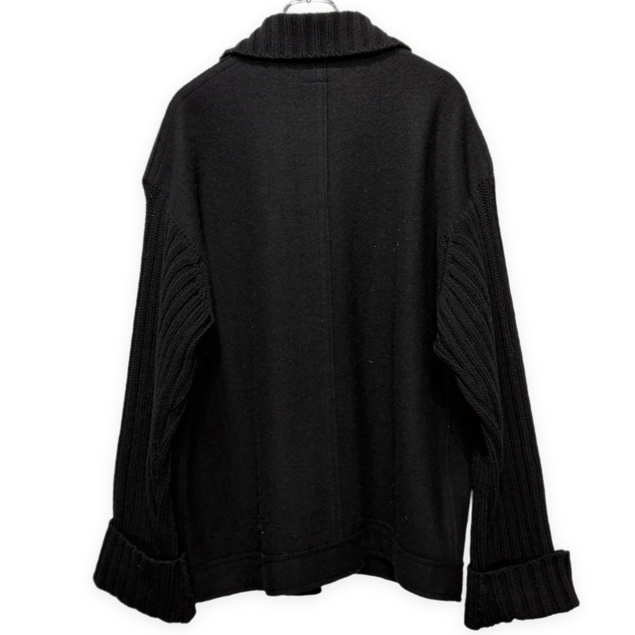 Yohji Yamamoto Pour Homme 98AW 袖ニット切り替え圧縮ウール立体ポケットジップアップブルゾン ジャケット コート アウター Archive 90s ヨウジヤマモトプールオム メンズ