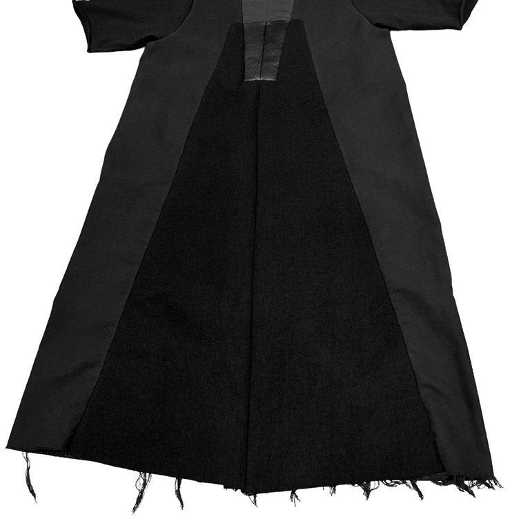 Rick Owens 23AW LUXOR DRESS ルクソールドレス コットンレザー切替カットオフメンズロングワンピース カットソー Tシャツ シャツ ジャケット コート RR02C7503BGCOL3 定価201,300円