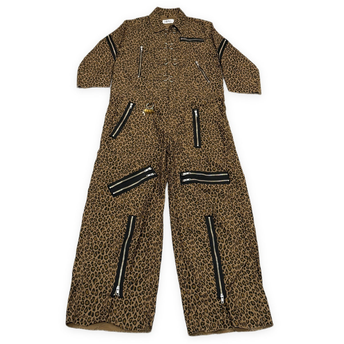 KIDILL PADLOCK JUMPSUIT レオパードジップデザインパドロックジャンプスーツ オールインワン つなぎ Ho99o9 ヒョウ柄 総柄 パッチ KL918 定価154,000円 キディル メンズ