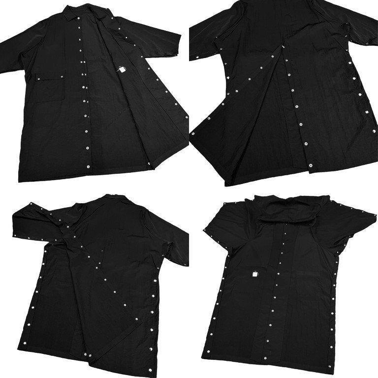 Y's メタルスナップボタンナイロンロングコート Archive 80s 90s