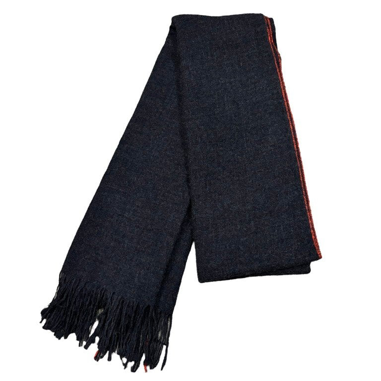 Yohji Yamamoto Pour Homme 18AW 二重織ニードルパンチフリンジ大判マフラー ストール スカーフ 小物 ヨウジヤマモトプールオム メンズ レディース ユニセックス
