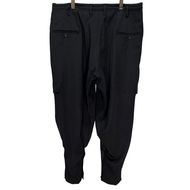 Yohji Yamamoto Pour Homme 19AW ウールギャバジンジョッパーズカーゴパンツ 裾アジャストP ボトムス 裾ボタン ドローストリング 定価88,000円 ヨウジヤマモトプールオム メンズ