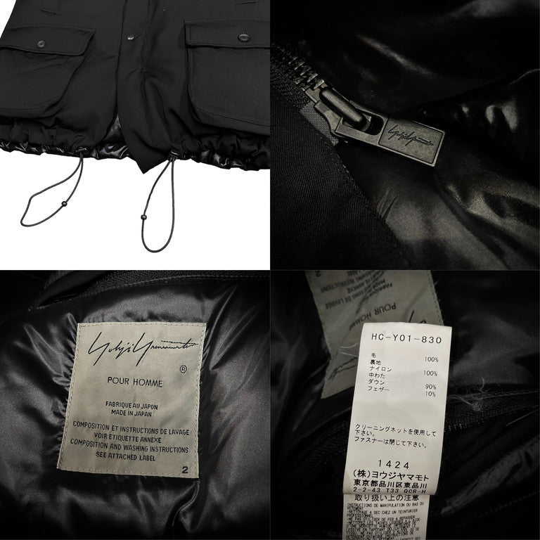 Yohji Yamamoto Pour Homme 19AW ウールギャバジンパッカブルフードダウンジャケット コート ブルゾン アウター Archive