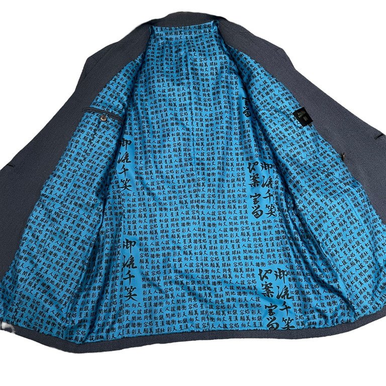 Jean Paul GAULTIER HOMME 漢字ライニングセットアップスーツ ピークドラペルダブルブレストテーラードジャケット パンツ スラックス トラウザーズ ブルゾン アウター Archive 90s JPG ジャンポールゴルチエ メンズ