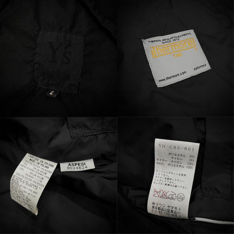 Y's × ASPESI サーモアライナーウェザークロスモッズコート Thermore Archive 中綿 ダウン ライニング取り外し可能 ジャケット ブルゾン アウター Yohji Yamamoto ワイズ アスペジ ヨウジヤマモト レディース メンズ