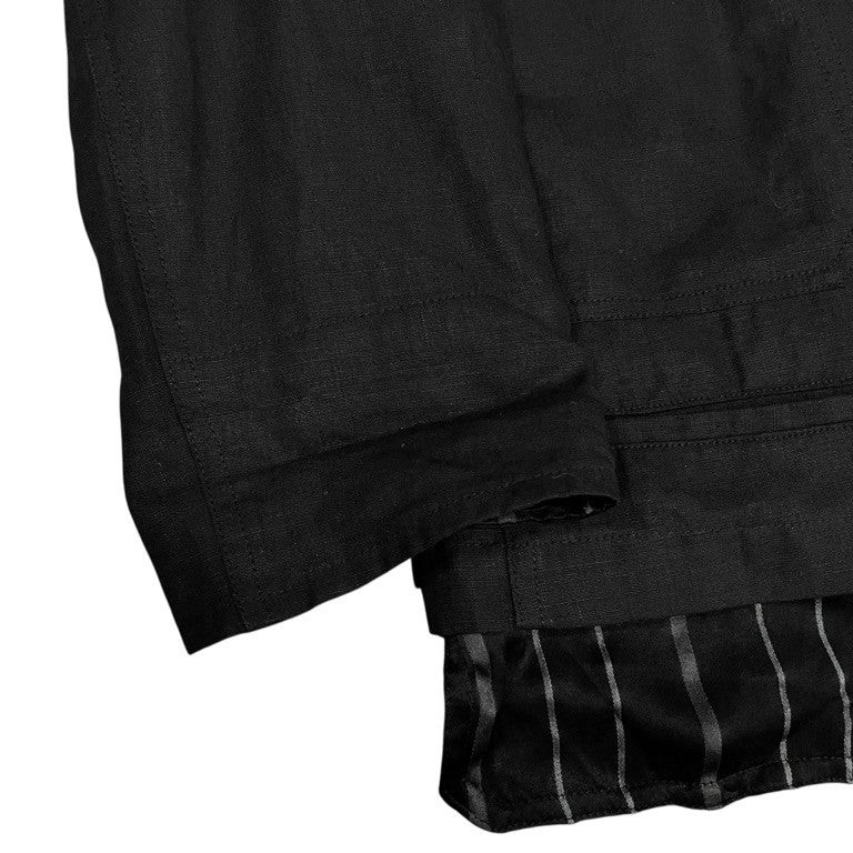 Y's for men 袖ポケット裏地ストライプリネン3ボタンテーラードジャケット ブレザー ブルゾン コート アウター Archive Yohji Yamamoto Pour Homme ヨウジヤマモトプールオム ワイズフォーメン メンズ