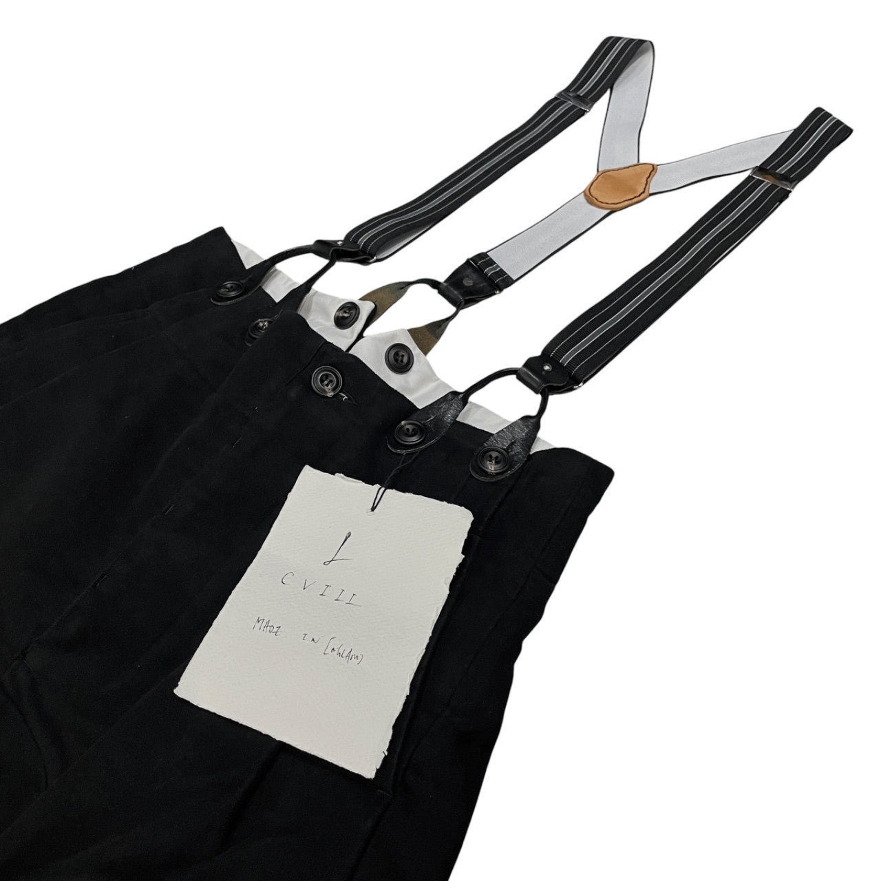 JOHN ALEXANDER SKELTON 20AW CVIII コットンフランネルサスペンダー付ミリタリートラウザーズパンツ カーゴ ボトムス モールスキン シンチバック ジョンアレキサンダースケルトン メンズ