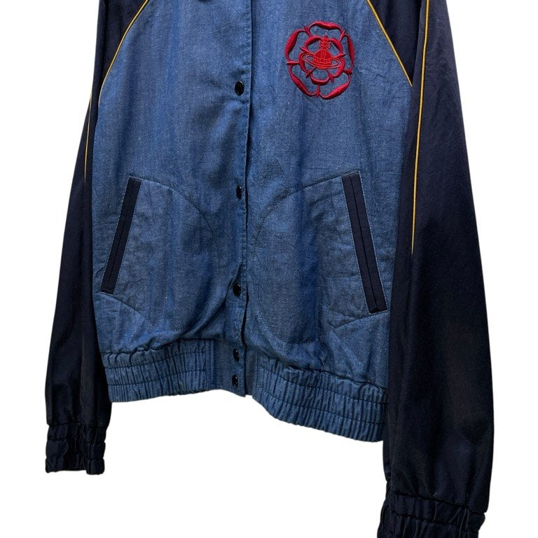 Vivienne Westwood RED LABEL 20SS コットンリネンライトオンスデニムオーブ刺繍袖切替ブルゾン ジャケット コート アウター ヴィヴィアンウエストウッド レッドレーベル レディース