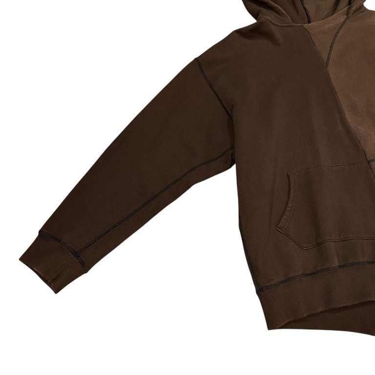 JieDa 19AW アシンメトリービックシルエットパーカー トップス フーディ 切替 ツギハギ 後付けフーディ ジエダ メンズ レディース Jie-19W-CT03