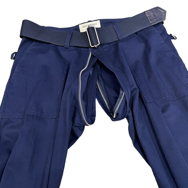 SEDITIONARIES by A STORE ROBOT コットンツイルブルーボンテージパンツ セディショナリーズ アストアロボット