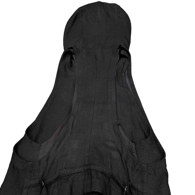 nude:masahiko maruyama リネンコットンレイヤードフーデッドロングベスト ノースリーブ ジャケット コート アウター