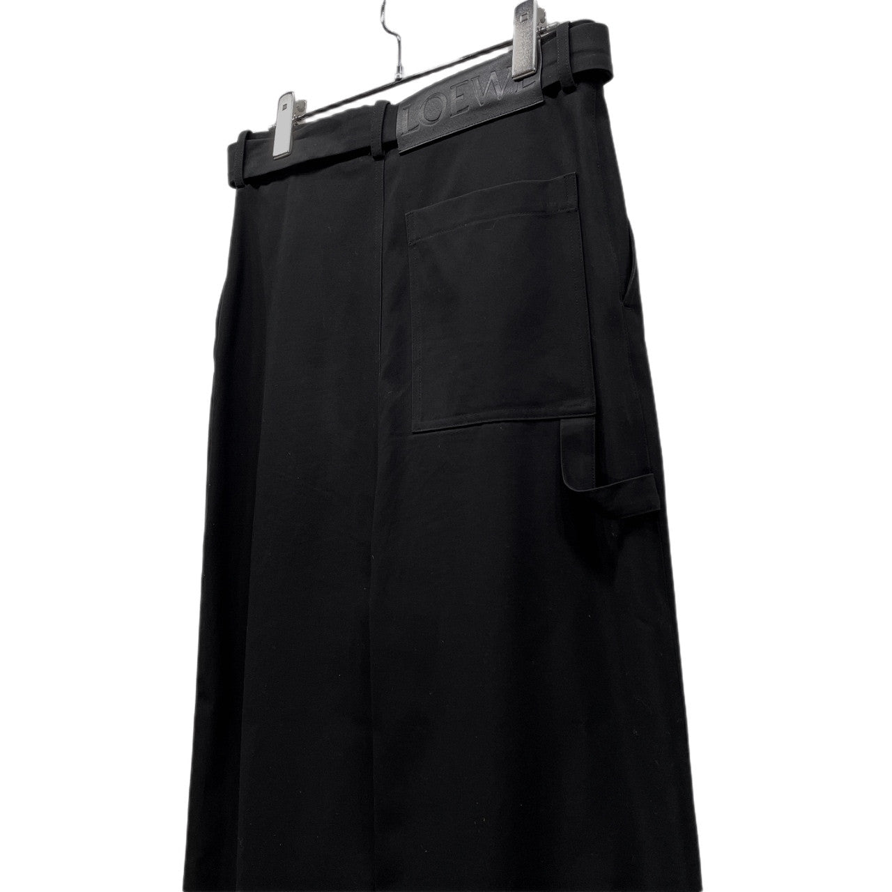 LOEWE Wide-Cut Belted Low-Crotch Trousers コットンギャバジンワイドカットロークロッチベルテッドパンツ サルエル トラウザーズ ペインター ボトムス スラックス ベルト ロエベ メンズ