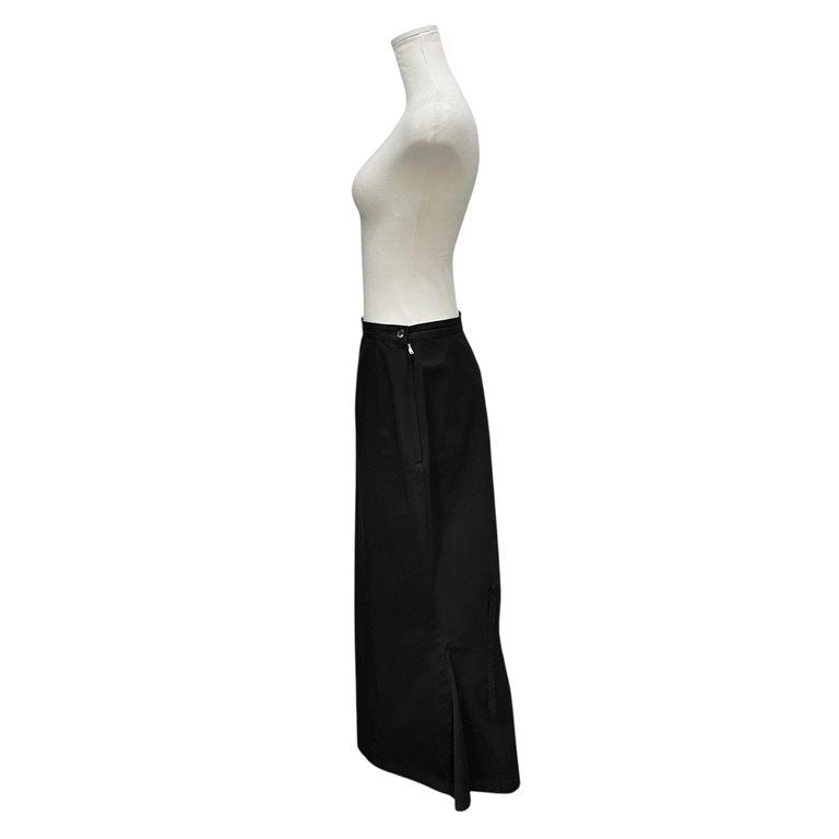 Yohji Yamamoto Femme 03SS コットンギャバジンテーピングステッチアシンメトリーロングスカート Archive テープ 刺繍 パンツ ボトムス ヨウジヤマモトファム レディース