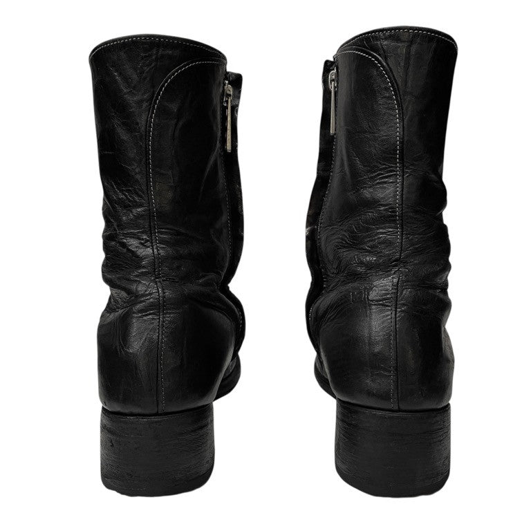 Obscur 16AW ホースレザーサイドジップロングヒールブーツ 希少 シューズ 靴 size 41 スカーステッチ 6228004 AW16-26 41 定価159,840円 オブスキュー メンズ