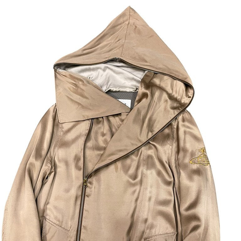 Vivienne Westwood MAN キュプラレーヨンサテン魔女フードリブブルゾン ジャケット コート アウター オーブ刺繍 ヴィヴィアンウエストウッド マン メンズ