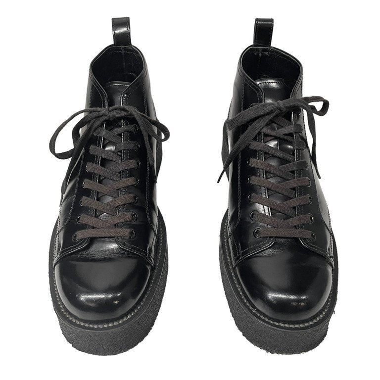 Y's for men ガラスレザー8ホールデミブーツ レースアップシューズ