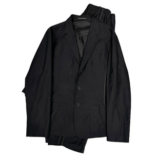 Yohji Yamamoto Pour Homme 16SS コットンギャバジンパイピングストライプセットアップスーツ LOOK1 縦線 切替 Archive テーラードジャケット サルエルパンツ ヨウジヤマモトプールオム メンズ