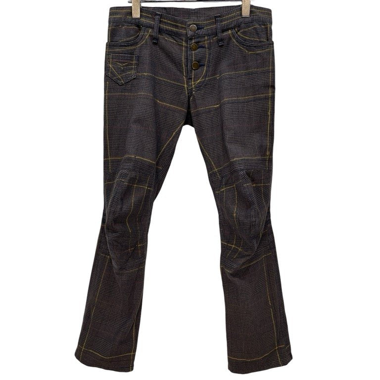 Christopher Nemeth ハンドペイントチェック立体裁断パンツ Archive 90s 00s 手描き ボトムス クリストファーネメス メンズ レディース ユニセックス