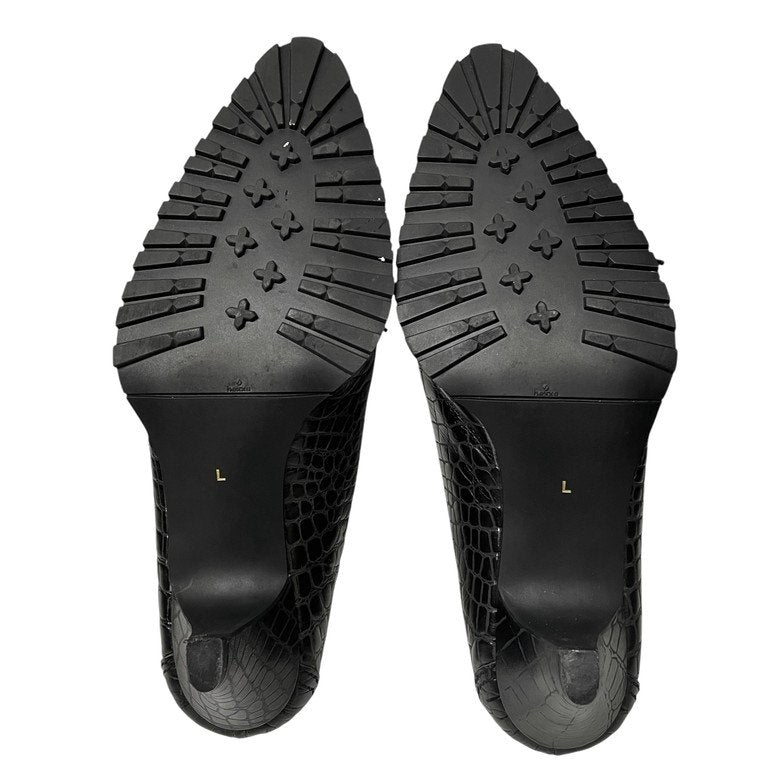 JUNYA WATANABE COMME des GARCONS 05AW クロコ型押しレザーアーモンドトゥマウンテンハイヒールシューズ トレッキング ブーツ パンプス 靴 クツ Archive ジュンヤワタナベ コムデギャルソン レディース