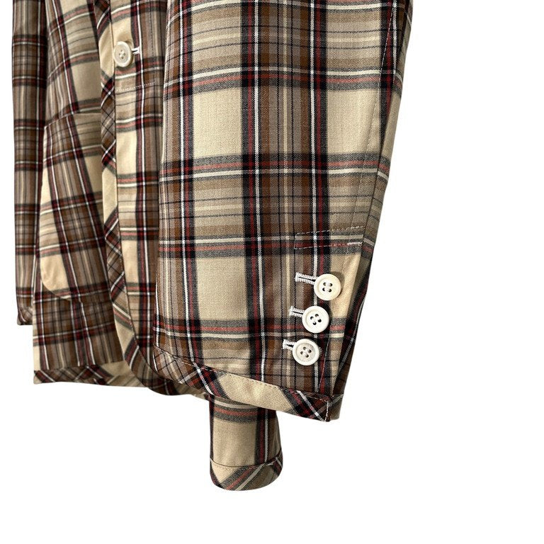 COMME des GARCONS HOMME PLUS 14SS チェック2Bパイピングテーラードジャケット Archive 孵化期 Hatching スタンドカラー ブレザー ブルゾン コート アウター コムデギャルソンオムプリュス メンズ