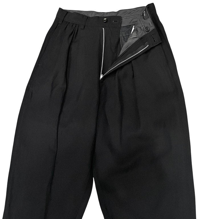 Y's for men ウールリネンギャバジンウエストギャザーフラップポケットテーパードパンツ スラックス トラウザーズ Archive 90s Yohji Yamamoto Pour Homme ヨウジヤマモトプールオム ワイズフォーメン メンズ