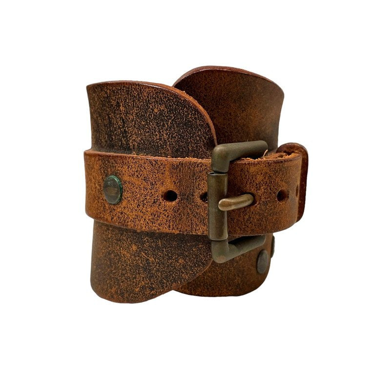 Maison Martin Margiela 10 00SS レザースタッズブレスレット バングル Archive フランス製 アーティザナル