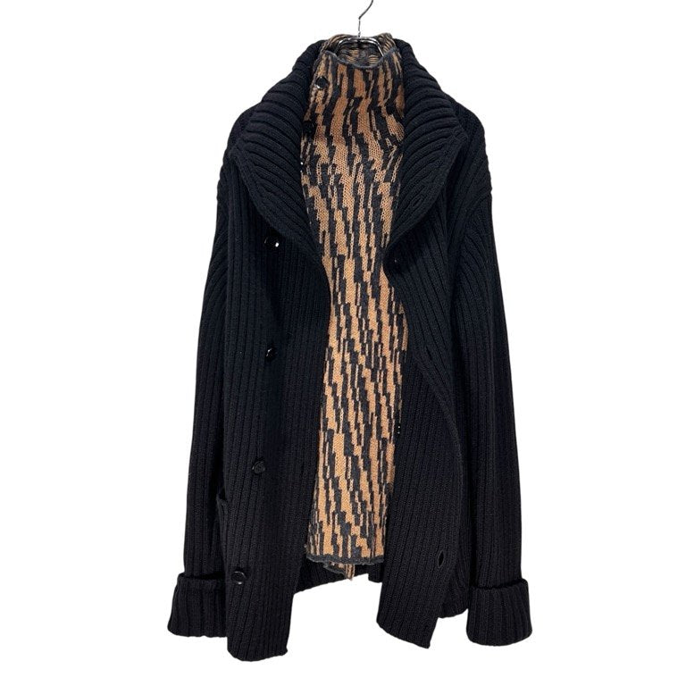 Yohji Yamamoto Pour Homme 14AW ウールハイネックレイヤードダブルブレストカミナリニットカーディガン ジャケット ブルゾン アウター Archive ヨウジヤマモトプールオム メンズ