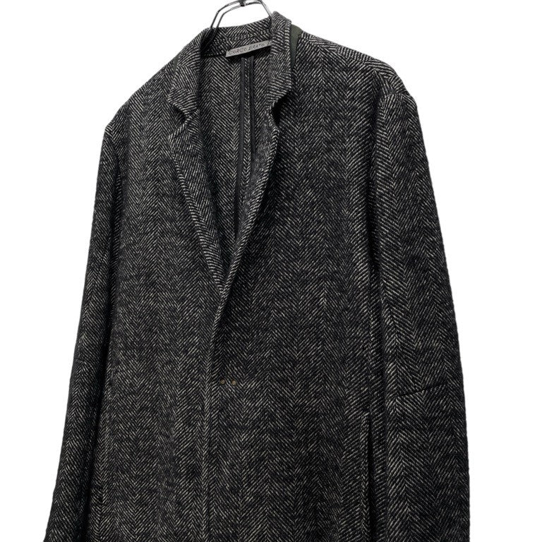 GIORGIO BRATO GIORGIO BRATO ウールツイードフックボタンテーラードジャケット アウター ブレザー レザー切替 1B size 44 ジョルジオブラット メンズ