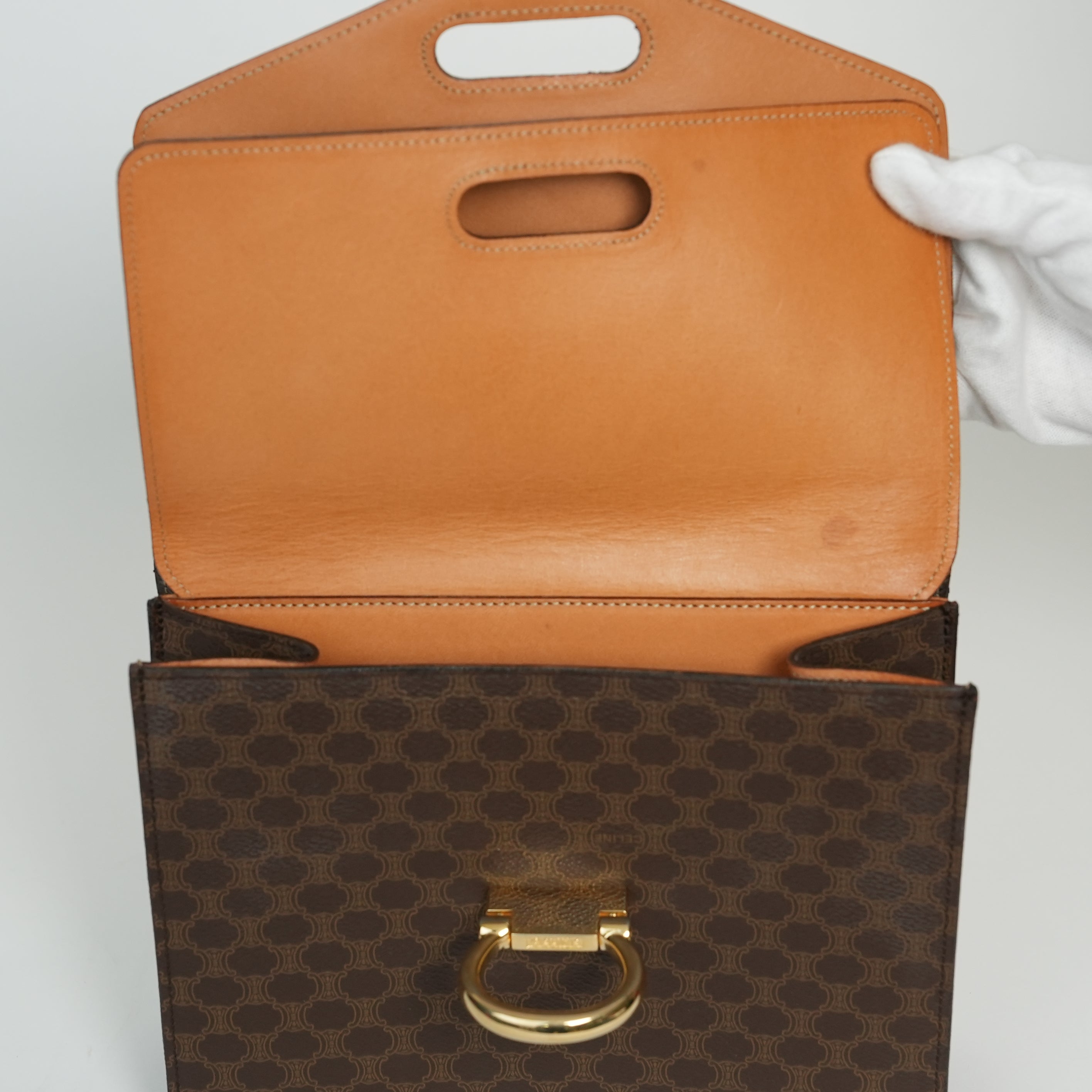 CELINE ダブルフラップ ハンドバッグ マカダム