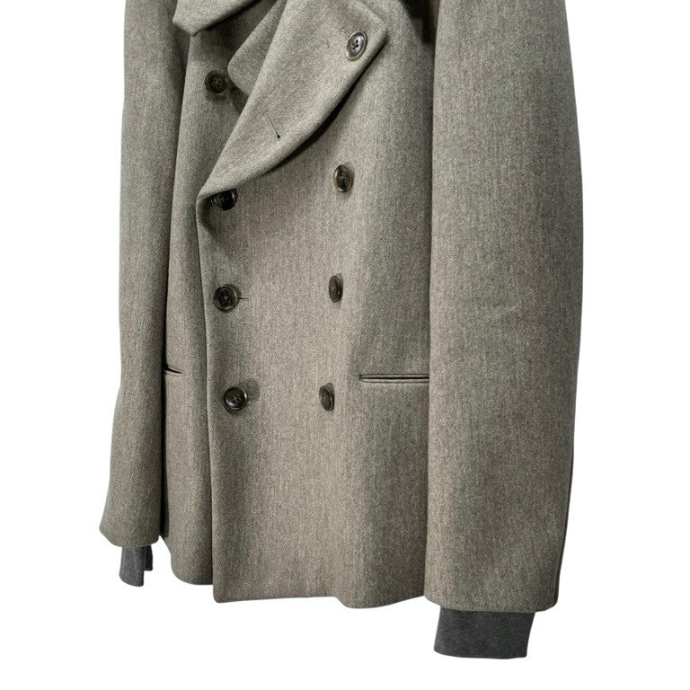 Paul Smith 11AW レザーパイピングダブルブレストショートウールコート ジャケット Pコート ブルゾン アウター ポールスミス メインライン メンズ