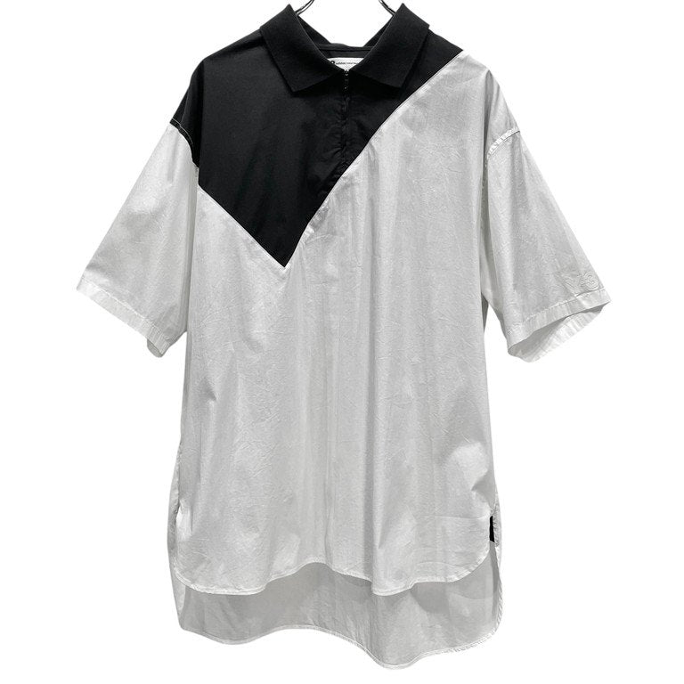 Y-3 20SS M SWM WOVEN POLO ブロード切替プルオーバーツートーンジップシャツ 半袖 トップス ブラウス Yohji Yamamoto adidas ヨウジヤマモト アディダス ワイスリー メンズ レディース ユニセックス